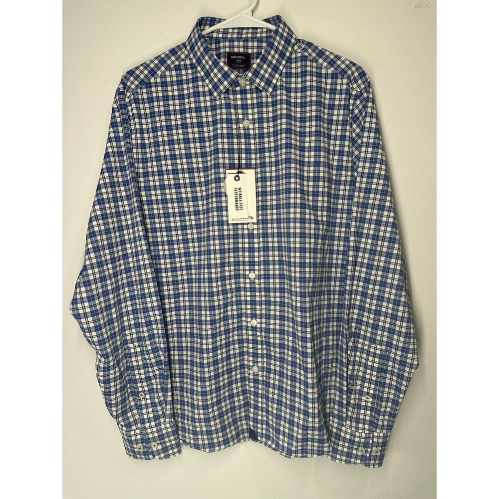 Untuckit Plaid Slim Fit Wrinkle Free Performance Button‎ Up Shirt - Large
